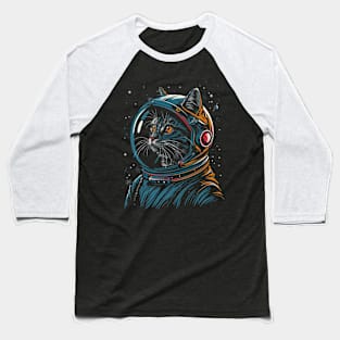 Space Astronaut Kitty Cat - Fun Animal Designs Baseball T-Shirt